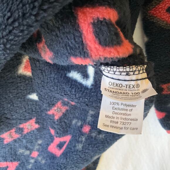 Sonoma Women Long Sleeve Handwarmer Half Button Up Sweatshirt size L,Blue & Pink - Picture 7 of 8